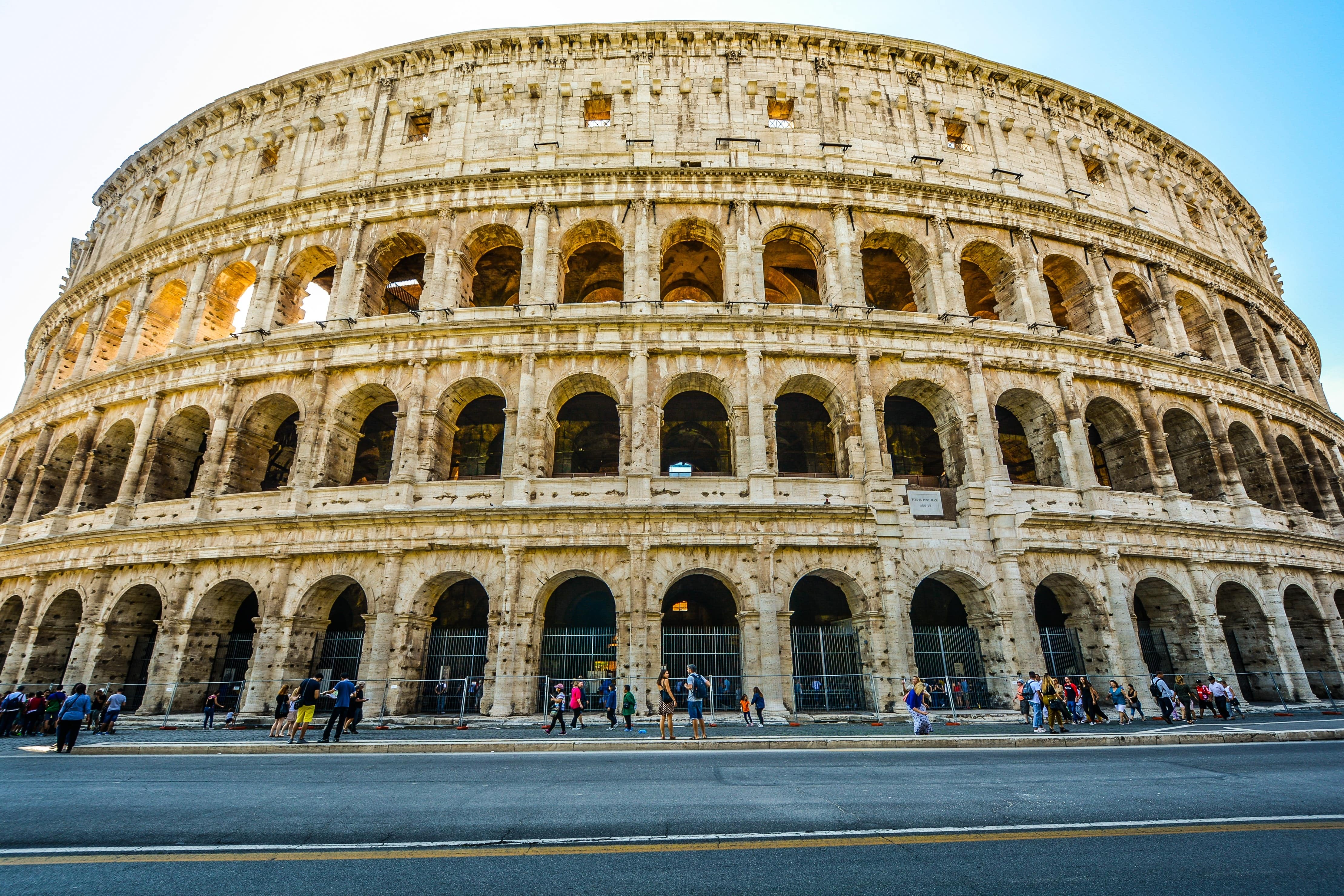 The Colosseum, crowded by visitors