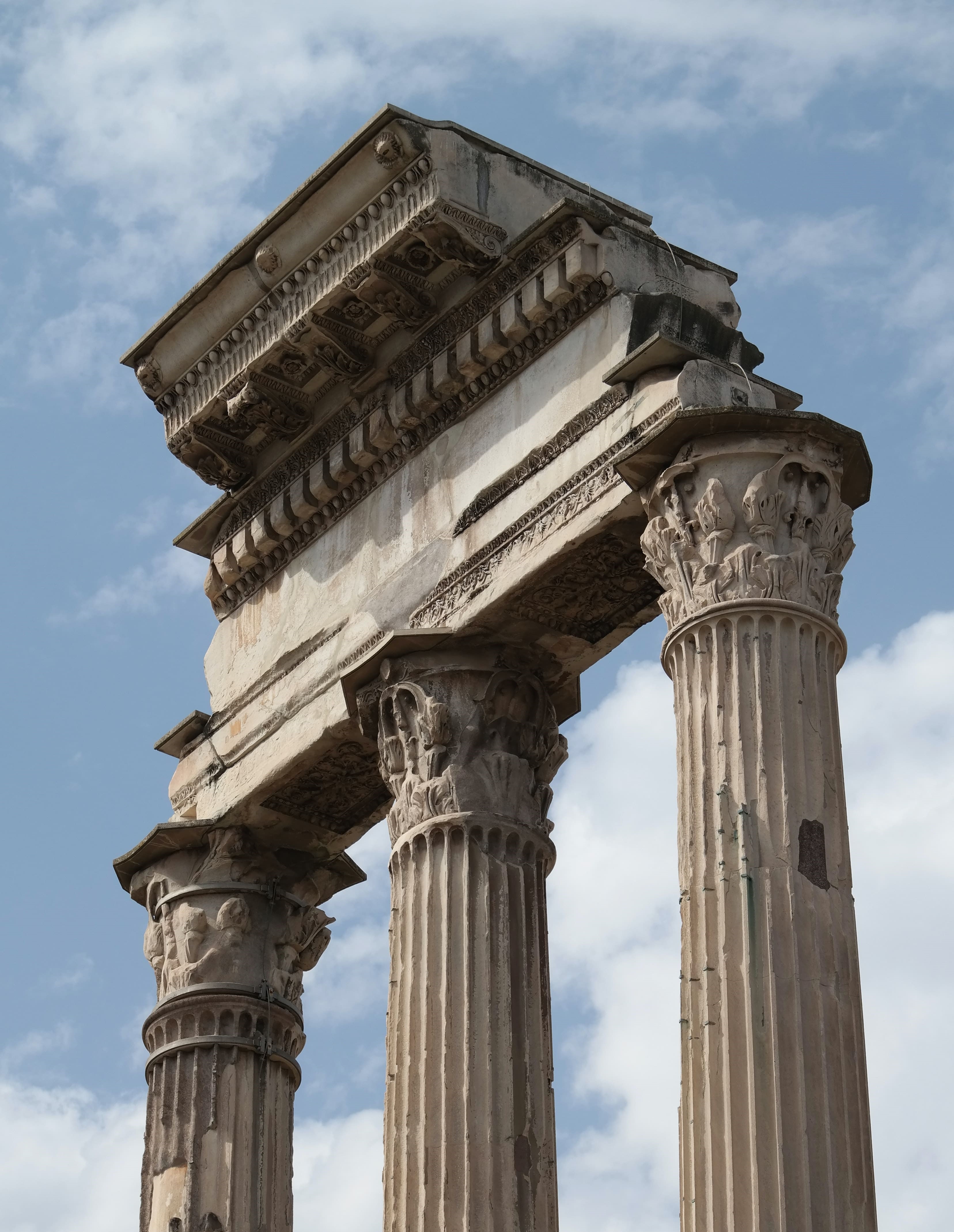 A ruined statue pillar